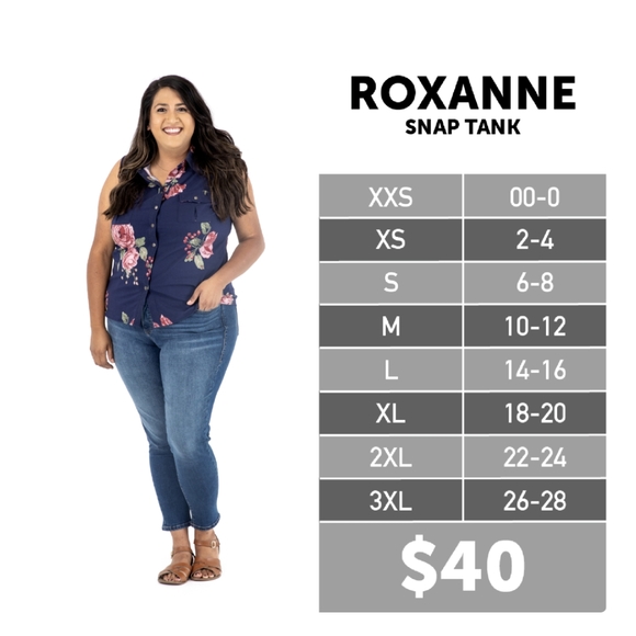 LuLaRoe Roxanne snap tank size XL - Picture 13 of 16